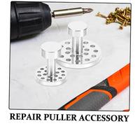 Zerodeko 4pcs Repairing Tools Kit Automotive Body Accessories Dent Puller Tabs Paintless Repair Tool Dent Removal Kit for Cars Rods Aluminum Alloy Silver