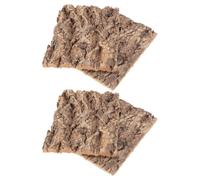 Zerodeko 4pcs Reptile Terrarium Cork Bark Background Natural Habitat Decor | 7.7x5.8x0.4 Inch, Brown Bark Finish, Easy to Clean and Maintain for Tank or Terrarium