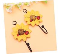 Zerodeko 4pcs Resin Daisy Wall Hooks Decorative Wall Mounted Hooks for Organizing Keys and Belts in Bedroom and Living Room with Beautiful Modern Style