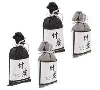 Zerodeko 4pcs Reusable Bamboo Charcoal Bags for Odor Absorption in Closet Car Strong Smell Remover with Dehumidifying Function for Home Fridge Shoe Cabinet Bathroom