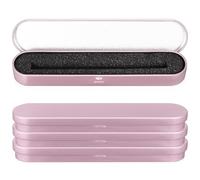 Zerodeko 4Pcs Rose Gold Rectangular Metal Ballpoint Pen Boxes with Cushion Insert Hard Pencil Case Set for Office and School Stationery Storage