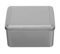 Zerodeko 4pcs Silver Rectangular Tinplate Boxes with Lids Small Refillable Metal Storage Canisters for Loose Leaf Tea Cookies Wedding Candy and Multifunctional Organization