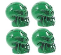 Zerodeko 4pcs Skull Resin Tire Valve Stem Caps Secure Seal Valve Covers for Car Truck Suv Motorbike Bicycle Easy Installation Bold Automotive Accessory