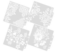 Zerodeko 4pcs Small Stencils for Painting Wall Stencils Pet Material White Mess-Free Pre-Drawn for Accuracy Beautiful Patterns Designs for Crafting and DIY Projects