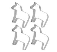 Zerodeko 4pcs Stainless Steel Baking Cookie Moulds Horse Shape Biscuit Mould Set Home Baking Tools Fruit Cutters for Boys and Girls Kitchen DIY