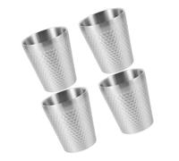 Zerodeko 4pcs Stainless Steel Beer Mugs Outdoor Wine Cups Multi Function Drinkware for Camping Whiskey Cocktails and Water