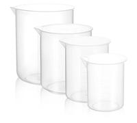 Zerodeko 4pcs Thickened Plastic Measuring Cups Clear Graduated Jugs for Mixing Baking Experiments Dishwasher Safe