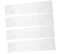Zerodeko 4pcs Transparent Frosted No Drill Wall Hooks Self Adhesive Heavy Duty Towel Hangers for Bathroom Kitchen Clear Stick Accessories Damage Replacement