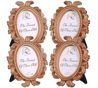 Zerodeko 4pcs Vintage Mini Picture Frames Compact Decorative Tiny Photo Holders for Wall and Tabletop Display Elegant Design for Home and Memories