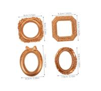 Zerodeko 4pcs Vintage Mini Resin Picture Frames Antique Small Photo Frames for Jewelry Display Victorian Style Tabletop Decor and Photography Props for Home and Events