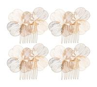Zerodeko 4pcs Vintage Wedding Headpiece Floral Hair Comb for Bride Elegant Baroque Side Combs Bridal Hair Accessory Wedding