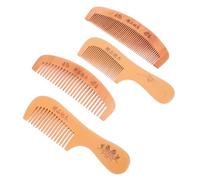Zerodeko 4pcs Wooden Hair Combs Set Peach Wood Anti-static Massage Pocket Combs Comfortable Massage Tool for Wet and Dry Hair