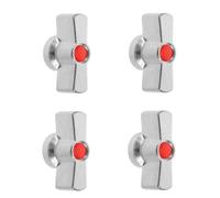 Zerodeko 4pcs Zinc Alloy Ball Valve Lever Handle Replacement with Secure Ergonomic Grip and Prevents Sticking, Silver Butterfly Stop Valve Handle for Underfloor Heating and Bathroom