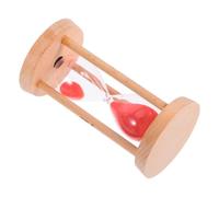 Zerodeko 5 Minute Wooden Sand Timer with Red Glass Sand, round Shape Time Management Aid for Classroom Activities and Cooking, Mini Sandglass Timer for Home and School Use