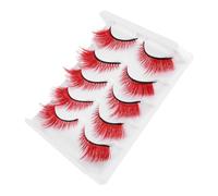 Zerodeko 5 Pairs Colored Wispy False Eyelashes Lightweight Synthetic Fibers Natural Volume Boost for Beginners Halloween Party Cosplay Stage Makeup