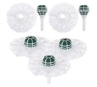 Zerodeko 5 Sets Bridal Flower Bouquet Holder with Wet Foam Base and Lace Trim Stable Fresh Floral Handle for DIY Wedding Arrangements Bridesmaids and Brides Floral Stem Support