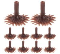 Zerodeko 50 Pcs Miniature Plastic Model Tree Bases for Dioramas and Building Scenery, Brown Fake Trees Base Holder for DIY Model Crafting and Train Scenery Accessories