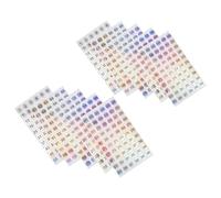 Zerodeko 50 Sheets Self-Adhesive Holographic Round Number Stickers 1-300 for Nail Polish Bottles, Nail Art Samples, and Lipstick Colour Coding, Waterproof and Oil Resistant Labels for