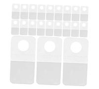 Zerodeko 500pcs Clear Adhesive Hanging Tabs Plastic Sticky Hooks Self-Adhesive Transparent Sticky Tabs with Holes for Retail Display Space Saving Store Organization