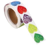 Zerodeko 500pcs Heart-Shaped Paper Stickers Roll for Valentine's Day, Decorative and Reliable Sealing Labels to Enhance Presentation on Envelopes or Occasion