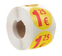 Zerodeko 500pcs Yellow Adhesive Price Tag Stickers on 1 Roll, Round Sticky Labels Made of Adhesive Paper with Eye-catching Design, for Shop and Retail Stores Pricing Supplies