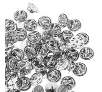 Zerodeko 50pcs Butterfly Pin Backs with Silver Copper Cap Locking Pin Keeper Replacement for Lost Backs Easy to Use for Jewelry Making and Service Bars