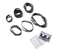 Zerodeko 50Pcs Cassette Player Drive Rubber Belts 4Mm Flat Square Tape Deck Replacement Bands for Recorder and Dvd Drive Repair Compatible with Cassette Tape Decks