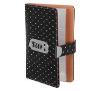 Zerodeko 50pcs Inside Pages Password Lock Cash Holder Money Saving Challenge Cash Book 8.5x6.3x1inch Pu Rhinestone Stylish Design Organizing Cards Tickets Privacy Protection Family Budget