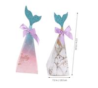 Zerodeko 50pcs Mermaid Candy Boxes Wedding Party Favour Boxes Triangle Pyramid Shape Lightweight Paper for Birthday Party and Wedding Decorations