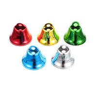 Zerodeko 50pcs Mini Crafting Bells Set 26mm Bird Cage Pendants Parrot Chewing Pet Hanging Decorations with Coated Gold Silver Green Red Blue