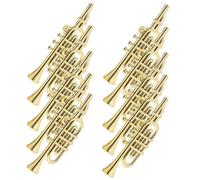 Zerodeko 50pcs Miniature Musical Instrument Ornaments Golden Trumpet Saxophone Clarinet Models for Christmas Tree Decorations DIY Crafts Dollhouse Accessories