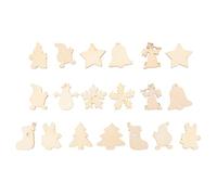 Zerodeko 50pcs Natural Wooden Christmas Wood Slice Embellishments for Scrapbooking and DIY Projects, Khaki Color with Shapes, Materials and Excellent Workmanship for Art