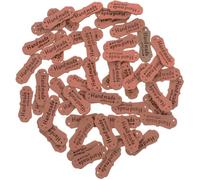 Zerodeko 50pcs Pu Leather Crochet Tags for Handmade Items with Embossed Design, Classic Style Soft Embossed Labels for Sewing, Knitting, and DIY Crafts, Attachable with Holes for Clothing