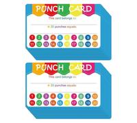 Zerodeko 50Pcs Punch Cards for Classroom Reward Punch Cards Teaching Tools with Cartoon Lovely Patterns Sturdy Paper Material round Hole Design to Encourage Students Everyday Use