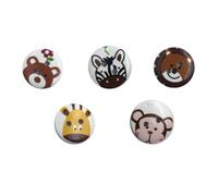 Zerodeko 50pcs Round Wooden Buttons 20mm Assorted Animal Printed Mixed Colour Snaps for Sewing Long-Lasting and Unique Designed Fasteners Suitable for Cardigans and Crafts Random Color