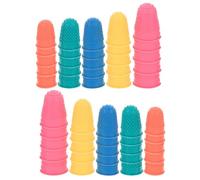Zerodeko 50pcs Rubber Finger Protectors Silicone Finger Protector Rubber Tip Cap Firm Fit Cut Resistant High-Grade for Writing and Money Counting Random Color