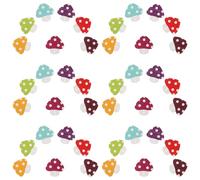 Zerodeko 50pcs Sewing Buttons Wooden Mushroom Button DIY Clothes Decorative Assorted Color Mushroom Shaped Lightweight Replacement Easy to Carry for Sweaters and DIY Crafts Assorted Style