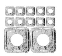 Zerodeko 50pcs Thickened 3.5mil Aluminum Gas Stove Burner Liners Disposable Square Foil Stove Covers Oil Splash Guard Kitchen Stovetop Protector for Gas Cookers