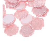 Zerodeko 50pcs Wax Seal Stickers Heart Shape Pink Sealing Wax Self-Adhesive Design Classic Style Decorative Stickers for Hand Book and Baggage