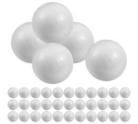 Zerodeko 50pcs White Polystyrene Balls for Craft, Round Foam Balls that Can Be Painted and Sanded, for Valentine's Day and Christmas DIY Art Projects and Decorations