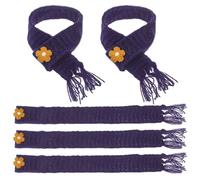 Zerodeko 5Pcs Adjustable Mini Knitted Scarves Navy Blue for Dolls DIY Accessories Decorative Miniature Doll Scarves for Clothes Mini House Crafting