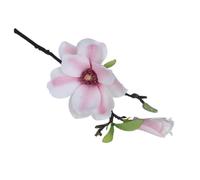 Zerodeko 5pcs Artificial Magnolia Flowers Silk Cloth Small Fake Pink Magnolia Bouquet for Wedding Decoration and Store Display, Easy to Maintain and Lifelike Floral Arrangement