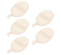 Zerodeko 5pcs Beige Synthetic Loofah Bath Towels for Deep Cleaning and Exfoliating, Accelerates and Removes Excess Fat from Pores, Suitable for Shower and Bath Use