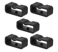 Zerodeko 5pcs Black Silicone Watch Band Retainer Rings with Smooth Hand Feeling and Flexible Design, Compatible with 16mm Smartwatch Straps for Secure Fit and Daily Wear