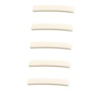 Zerodeko 5pcs Bone Guitar Nuts 4x0.63x0.34cm Replacement Electric Guitar Accessories Set with Curved Saddle for Instrument Repair and Musical Use