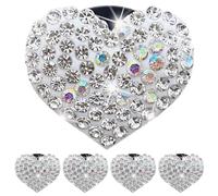 Zerodeko 5PCS Cute Heart Bling Car Vent Clips, Rhinestone Air Vent Clips, Car Scent Diffuser for Air Outlets, Universal Vehicle Interior Charm Accessory, Gift for Women