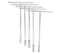 Zerodeko 5pcs Extended T-Handle Socket Wrench Metal Hexagon Spanner with Ergonomic Grip for Car Repair and Tight Spaces Multi-Purpose Portable Hand Tool