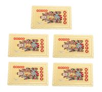 Zerodeko 5pcs Feng Shui Tai Sui Amulet Cards Copper Protective Charm for Fortune and Wealth Traditional Chinese Luck Decor for Wallet Pendant Wear-resistant Cultural Artifacts