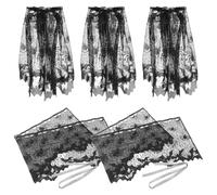 Zerodeko 5pcs Halloween Lace Spider Web Lamp Shade Covers 20x60 Inch Black Polyester Decorative Lamp Shade Replacement for Indoor and Outdoor Table Enhancing Festive Ambiance