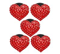 Zerodeko 5pcs Heart Bling Car Accessory with Glitter Rhinestone, Universal Auto Vent Freshener Clip for Vehicle Air Vent, Easy Installation and Stylish Heart-shaped Alloy Diffuser for Car